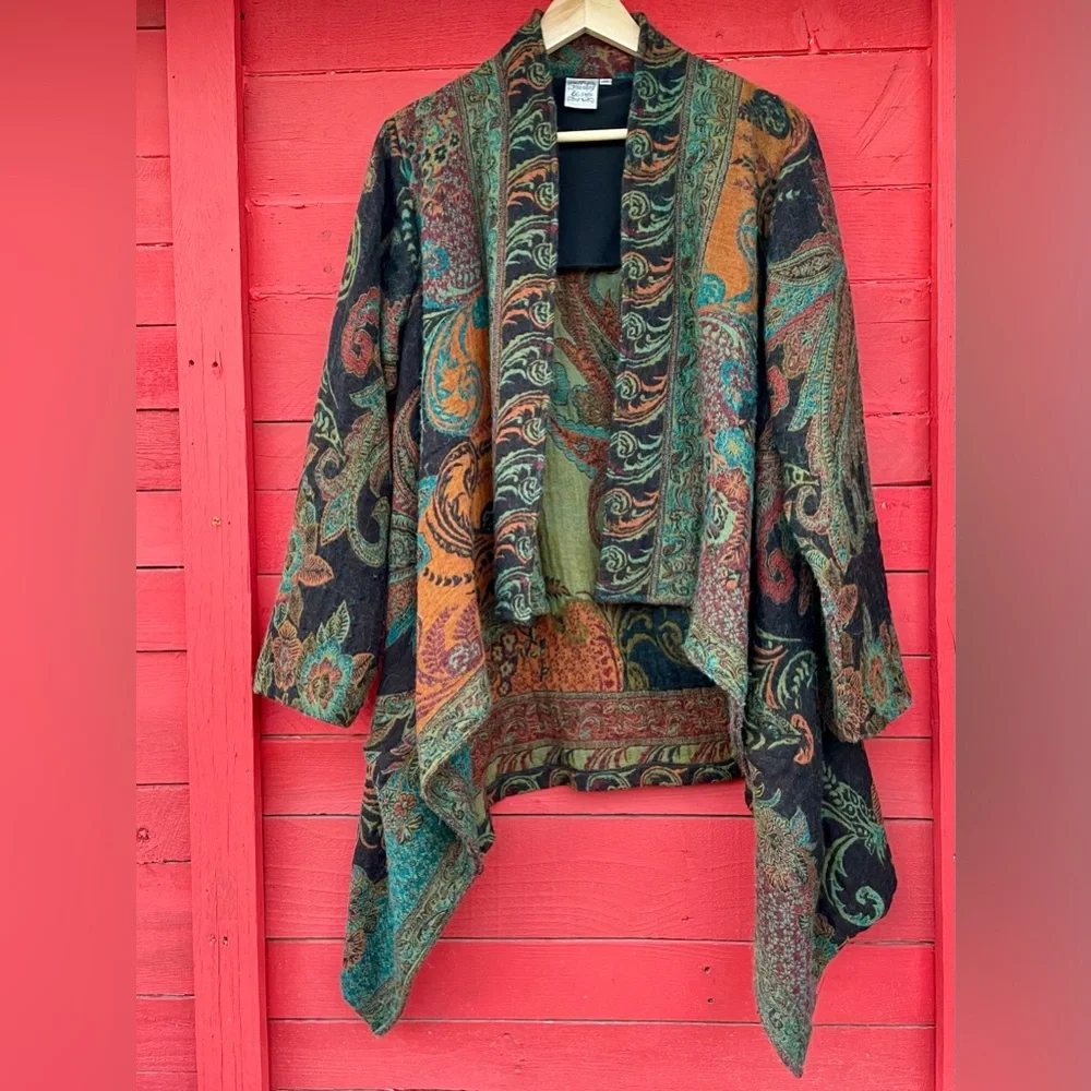 Parsley & Sage Multicolor Paisley Cardigan, M - Picture 3 of 12